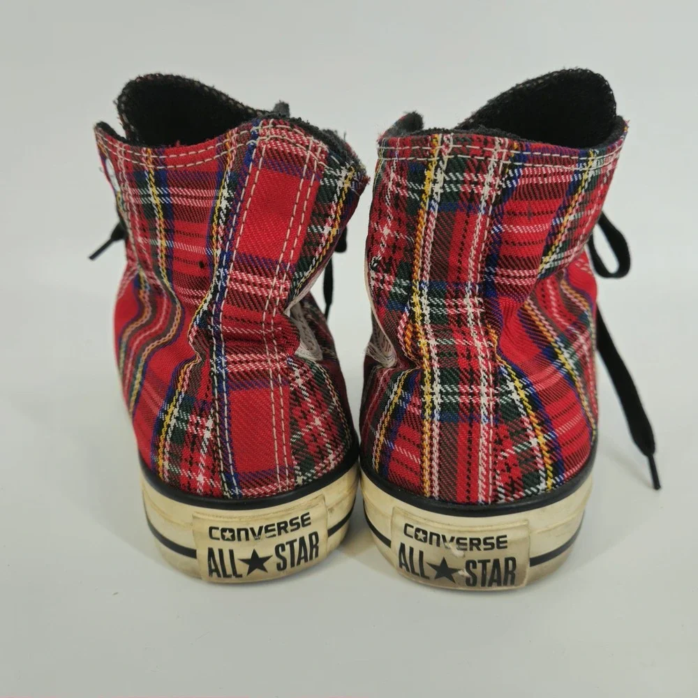 Converse Chuck Taylor All Stars Red Plaid Tartan US Mens 5.5 Womens 7.5 Skate